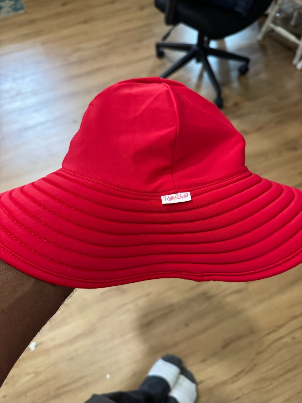 Ruffle Butts Bright Red Toddler Sun Hat
